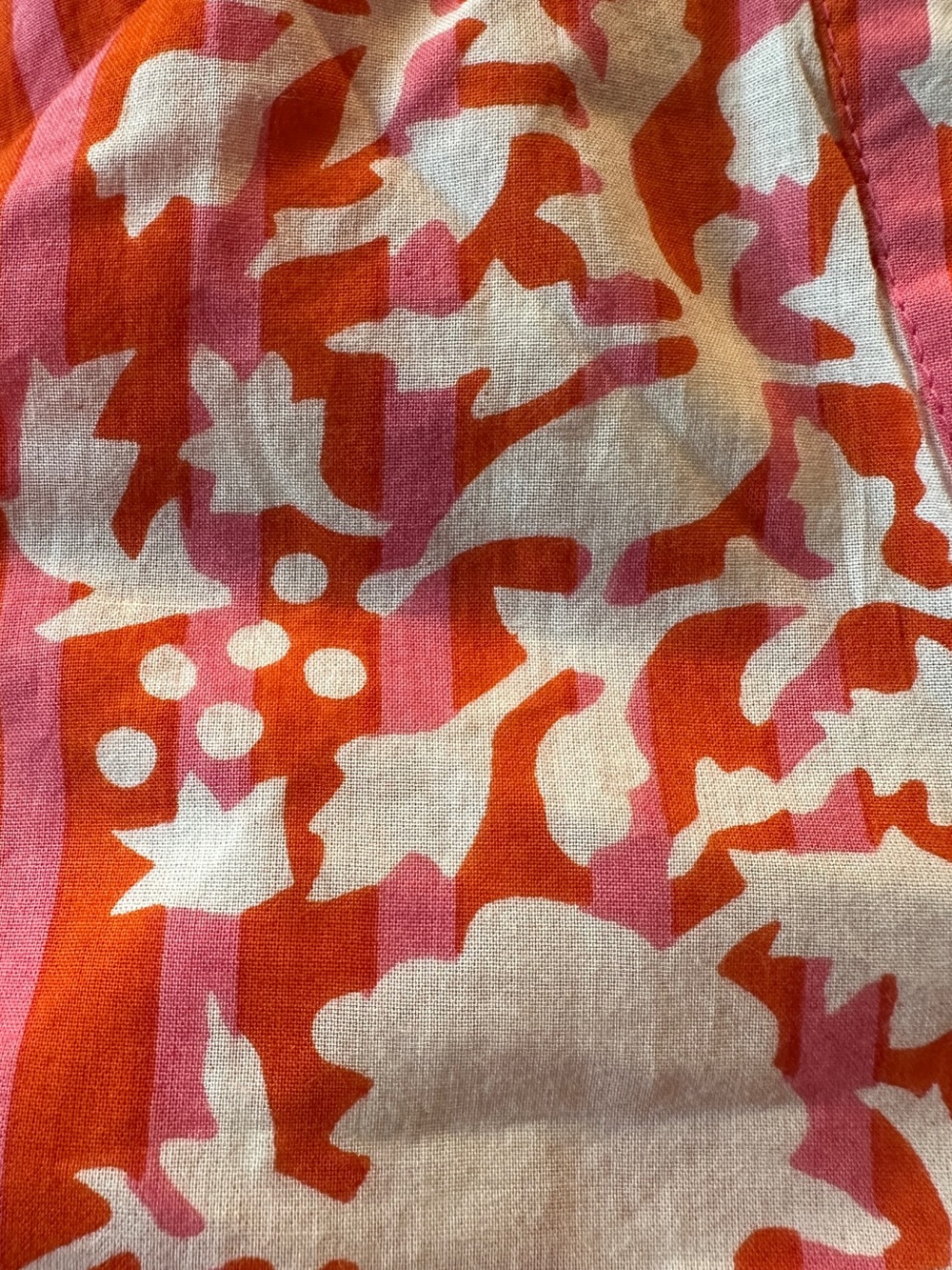 THML Red & Cream Floral Button-Front Puff Sleeve Blouse - Picture 4 of 5
